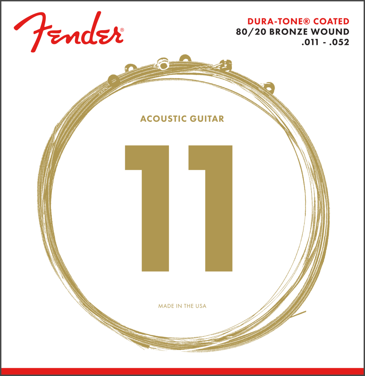 Image of Fender 80/20 Dura-Tone Coated Acoustic Guitar Strings 880CL